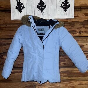 Pulse Light Blue Kids Puffer Ski Jacket